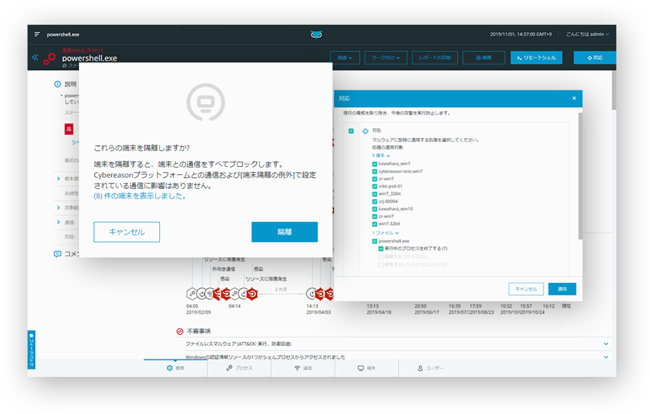 侵入後対策製品:Cybereason EDR (エンタープライズ版)